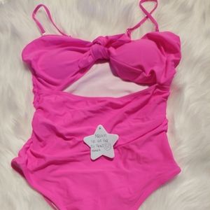 🌴Hot Pink bando tie 1 pc Bathing Suit